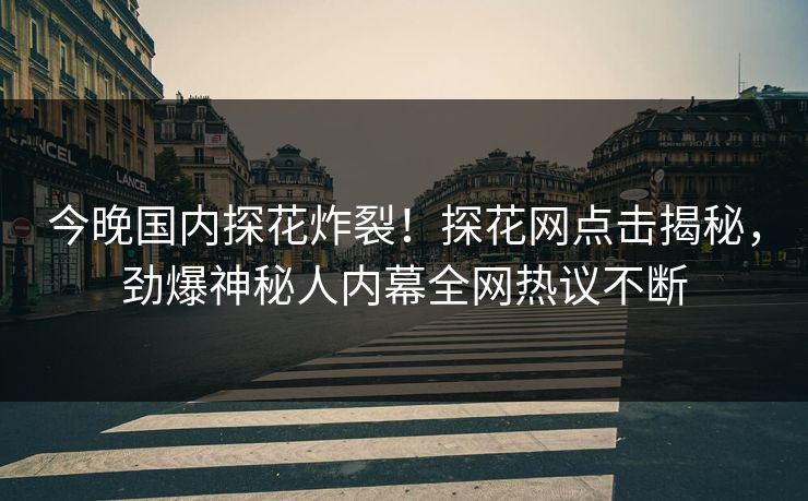 今晚国内探花炸裂！探花网点击揭秘，劲爆神秘人内幕全网热议不断  第1张