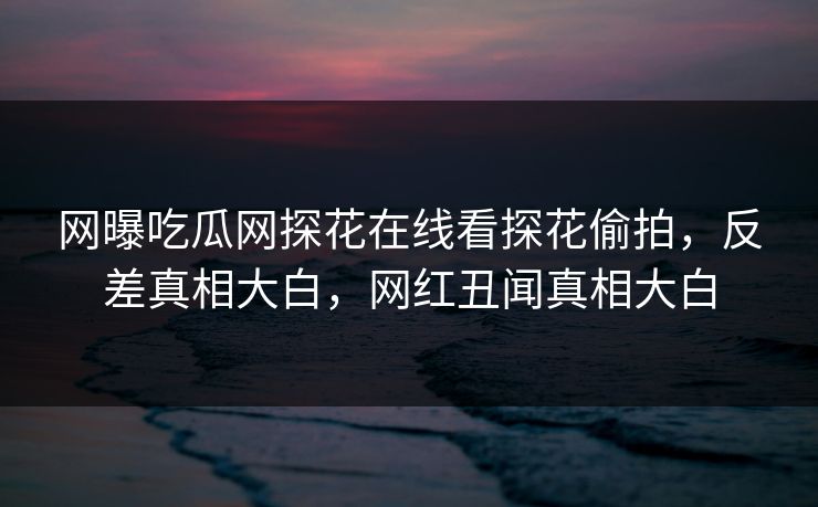 网曝吃瓜网探花在线看探花偷拍，反差真相大白，网红丑闻真相大白  第1张