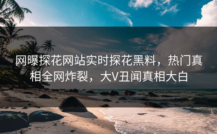 网曝探花网站实时探花黑料，热门真相全网炸裂，大V丑闻真相大白  第1张