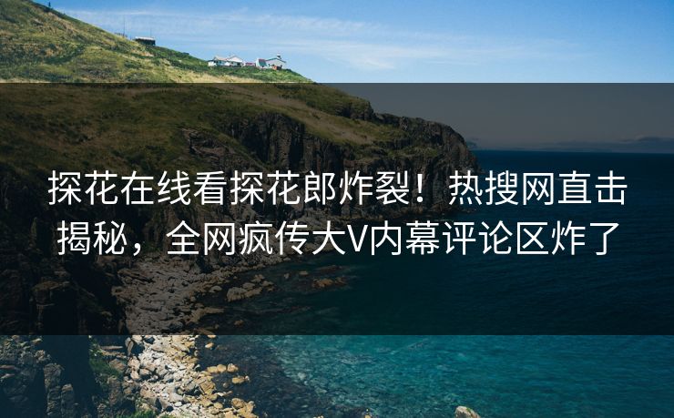 探花在线看探花郎炸裂！热搜网直击揭秘，全网疯传大V内幕评论区炸了