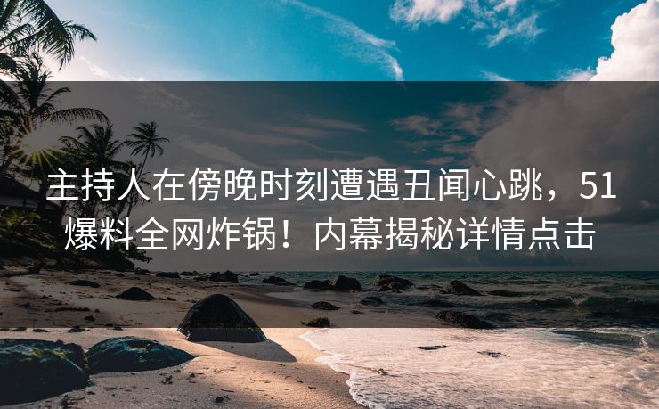 主持人在傍晚时刻遭遇丑闻心跳，51爆料全网炸锅！内幕揭秘详情点击