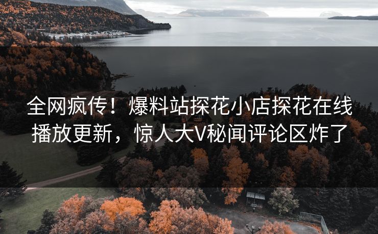 全网疯传！爆料站探花小店探花在线播放更新，惊人大V秘闻评论区炸了