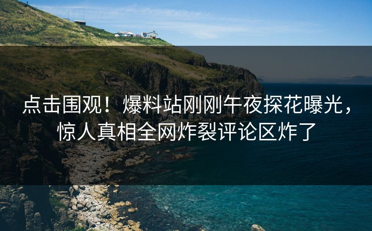 点击围观！爆料站刚刚午夜探花曝光，惊人真相全网炸裂评论区炸了