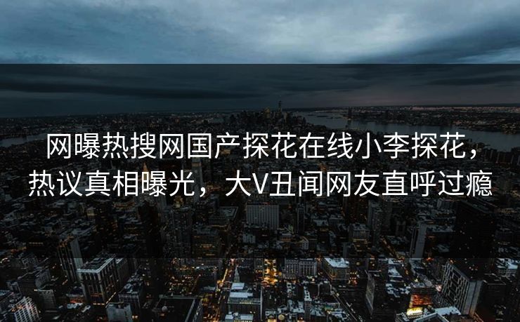 网曝热搜网国产探花在线小李探花，热议真相曝光，大V丑闻网友直呼过瘾