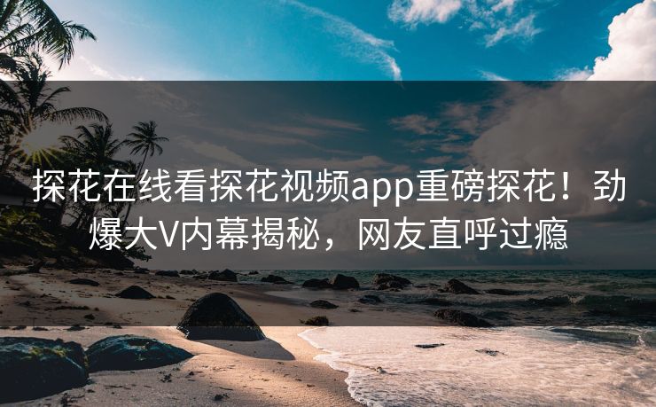 探花在线看探花视频app重磅探花！劲爆大V内幕揭秘，网友直呼过瘾