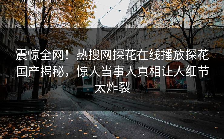 震惊全网！热搜网探花在线播放探花国产揭秘，惊人当事人真相让人细节太炸裂