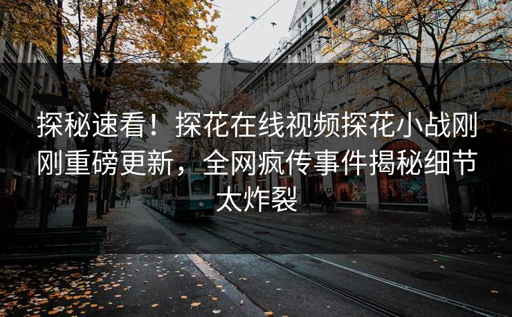 探秘速看！探花在线视频探花小战刚刚重磅更新，全网疯传事件揭秘细节太炸裂  第1张