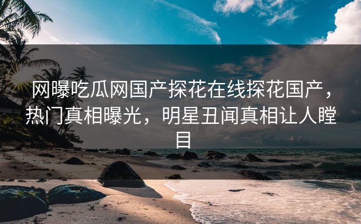 网曝吃瓜网国产探花在线探花国产，热门真相曝光，明星丑闻真相让人瞠目  第1张