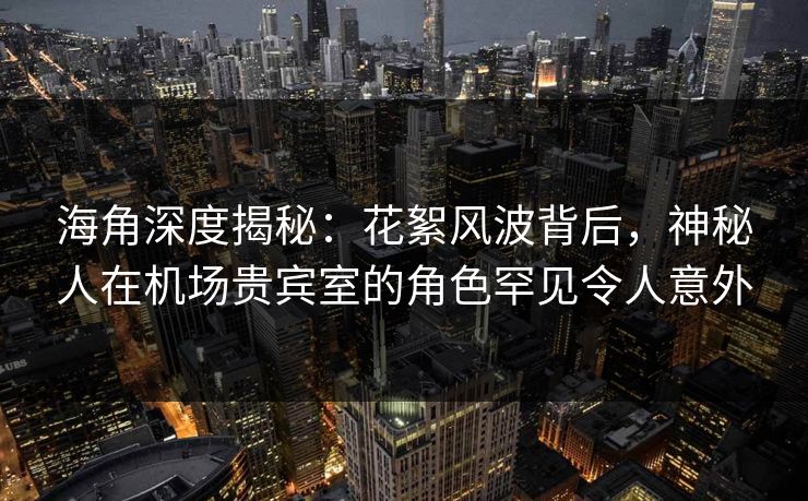 海角深度揭秘：花絮风波背后，神秘人在机场贵宾室的角色罕见令人意外