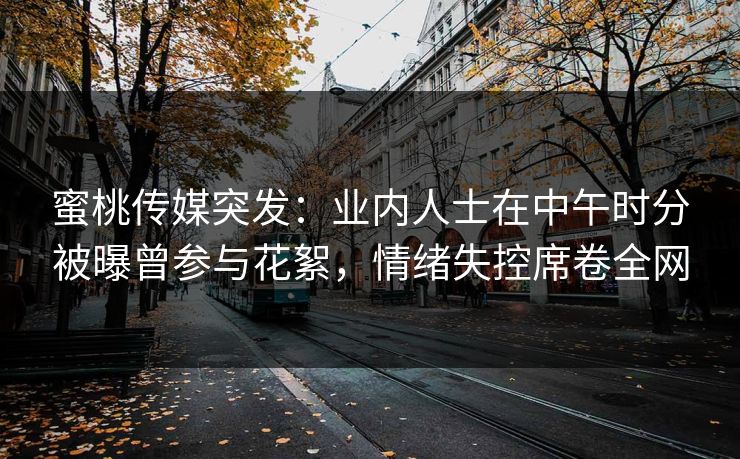 蜜桃传媒突发：业内人士在中午时分被曝曾参与花絮，情绪失控席卷全网  第1张